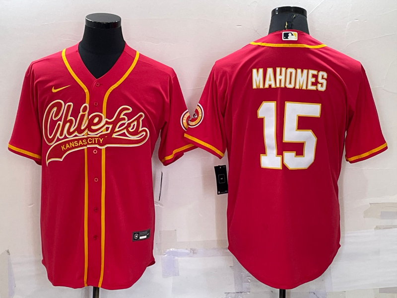 Men's Kansas City Chiefs Patrick Mahomes #15 Red Game Jersey1 Joint Edition football jersey product view 1
