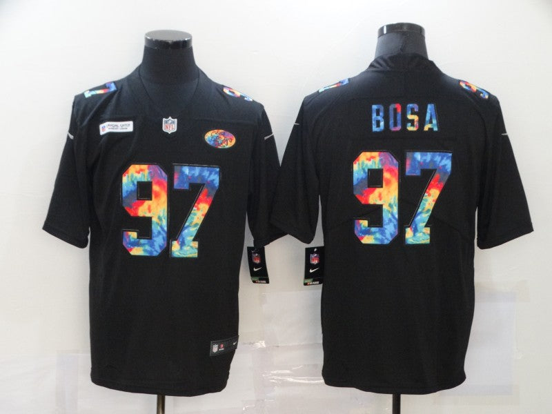 Men's San Francisco 49ers Nick Bosa #97 Black Player Game Jersey1 football jersey product view 1
