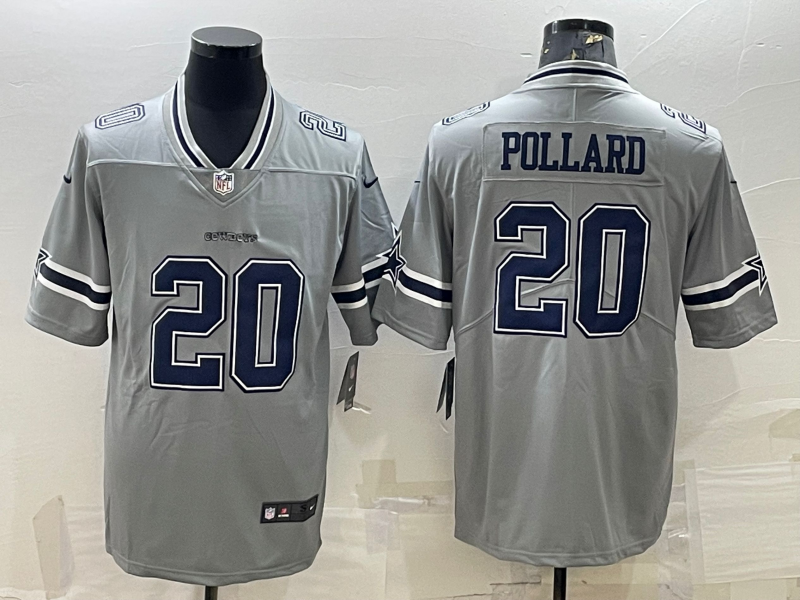 Men's Dallas Cowboys Tony Pollard #20 Gray Inverted Legend Player Jersey1 football jersey product view 1