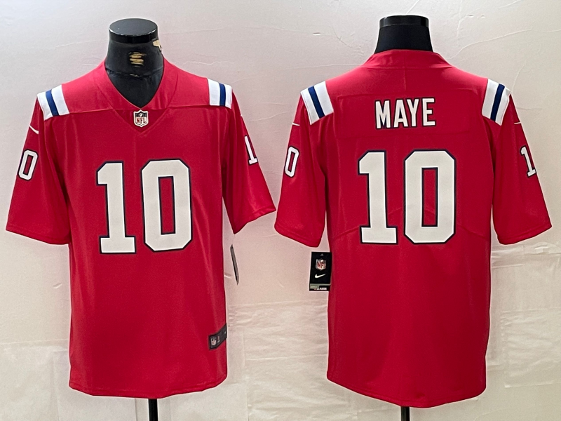 Men's New England Patriots Drake Maye Red Player Game Jersey football jersey product view 1