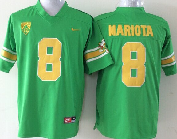 Men's Oregon Ducks Marcus Mariota #8 Green Game Jersey sports jersey product view 1