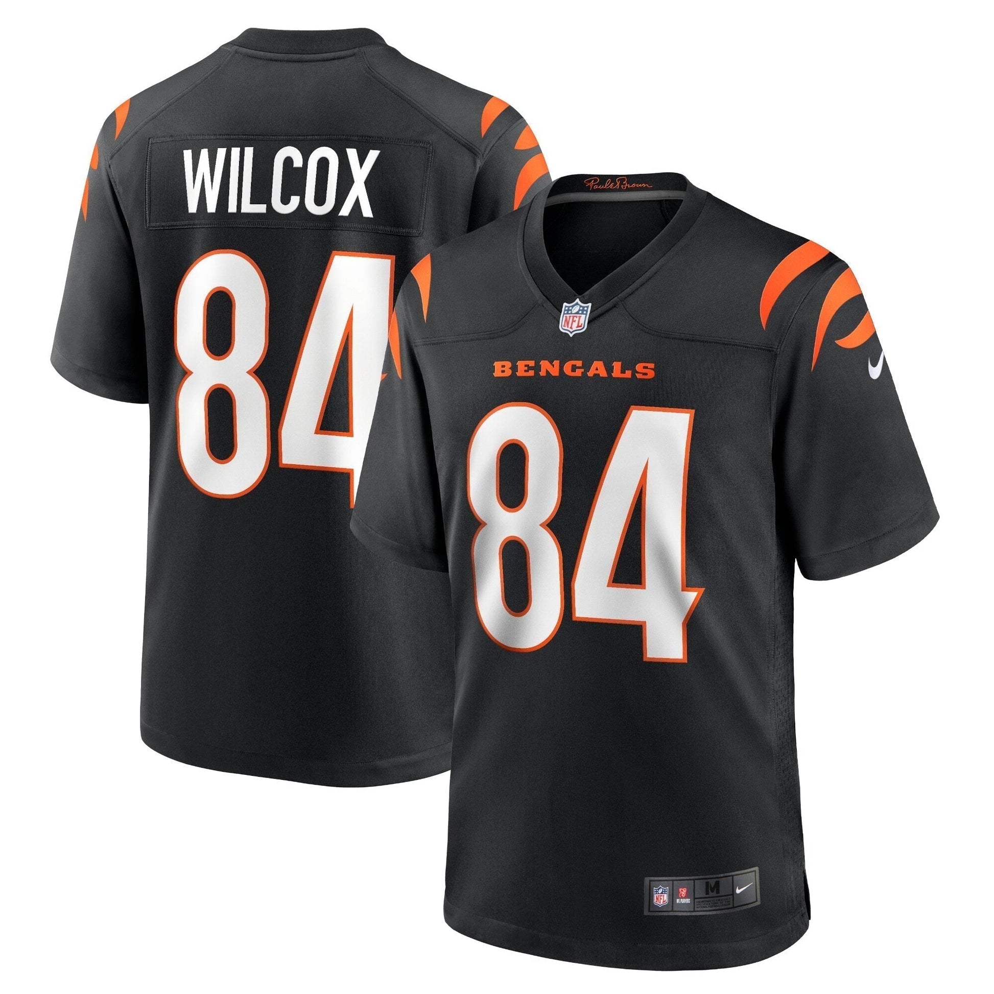 Mitchell Wilcox Cincinnati Bengals Game Jersey - Black football jersey product view 1
