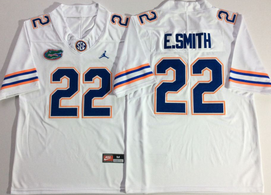 Men's Florida Gators Emmitt Smith #22 White Player Game Jersey sports jersey product view 1