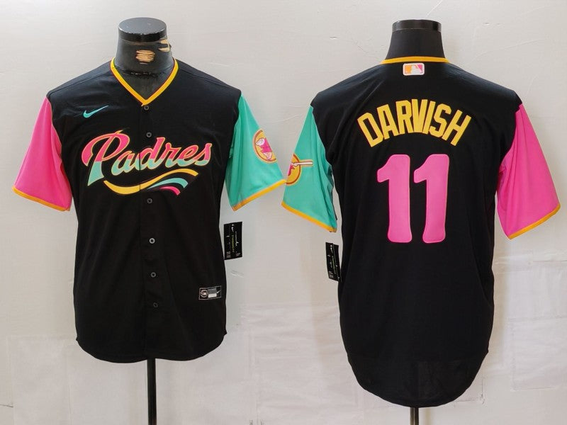 Men's San Diego Padres Yu Darvish #11 Black City Connect Limited Player Jersey baseball jersey product view 1
