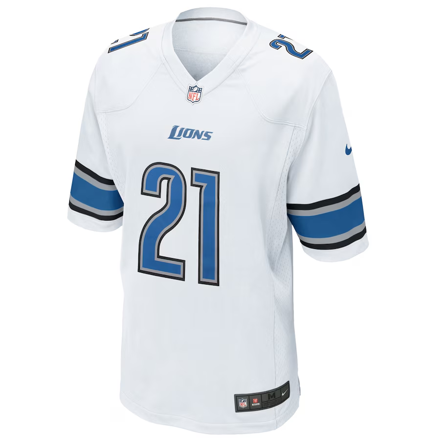 Reggie Bush Detroit Lions Game Jersey - White football jersey product view 2