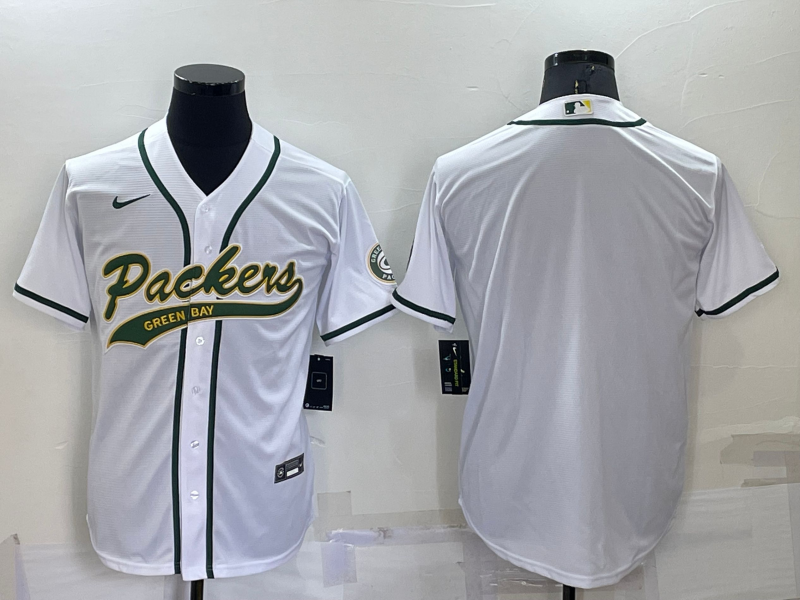 Men's Green Bay Packers White Blank Jersey football jersey product view 1