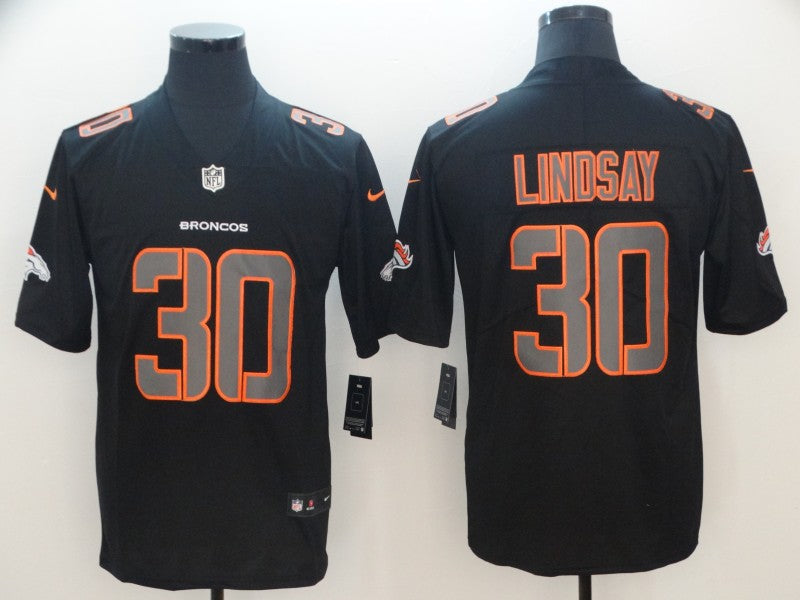 Men's Denver Broncos #30 Phillip Lindsay Black Player Game Jersey1 football jersey product view 1