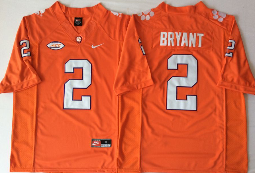 Men's Clemson Tigers Kelly Bryant #2 Orange Game Jersey basketball jersey product view 1