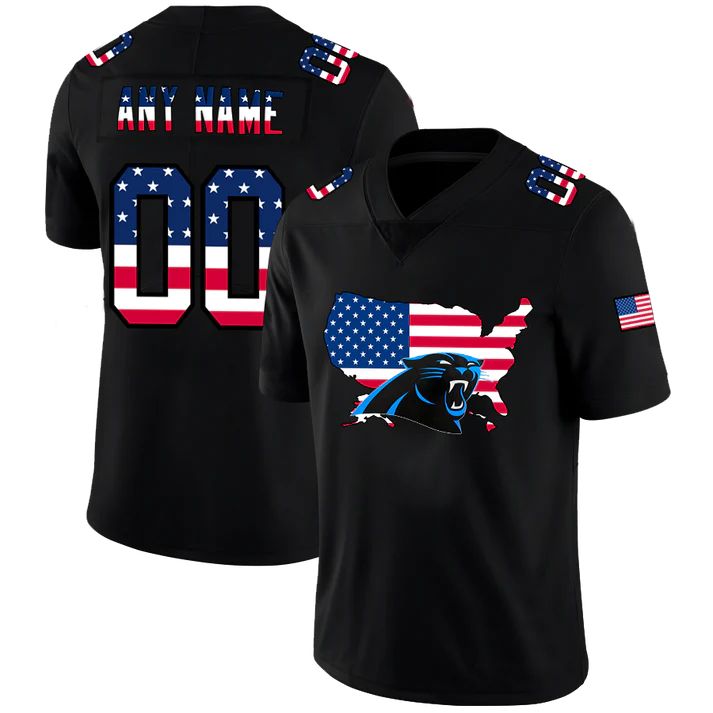 Custom1 Carolina Panthers Football Black Limited Fashion Flag American Stitched Jersey1 Football Jerseys football jersey product view 1