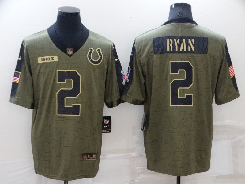 Men's Indianapolis Colts Matt Ryan #2 Brown Game Jersey1 football jersey product view 1