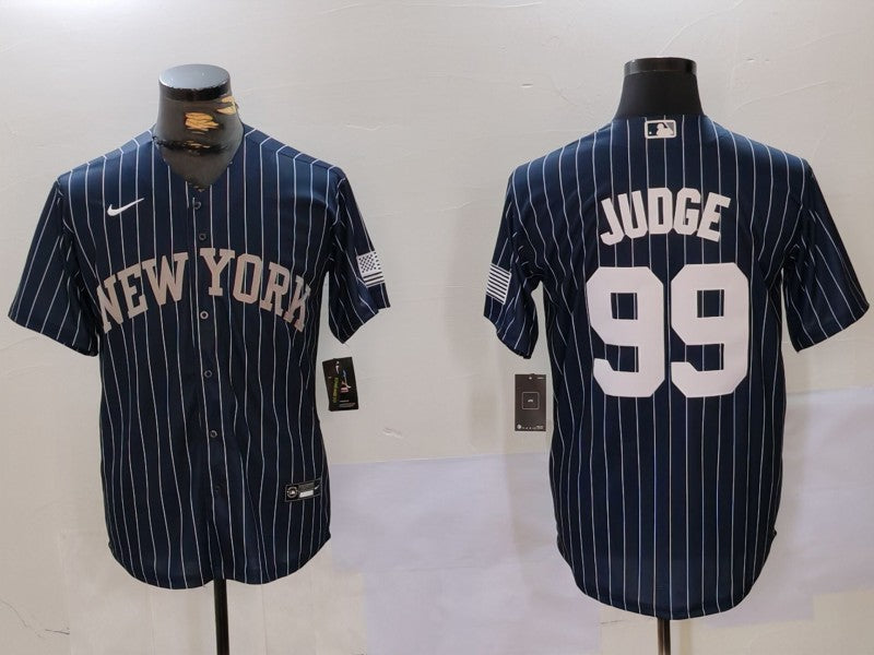 Men's New York Yankees Aaron Judge Navy Player Jersey baseball jersey product view 1