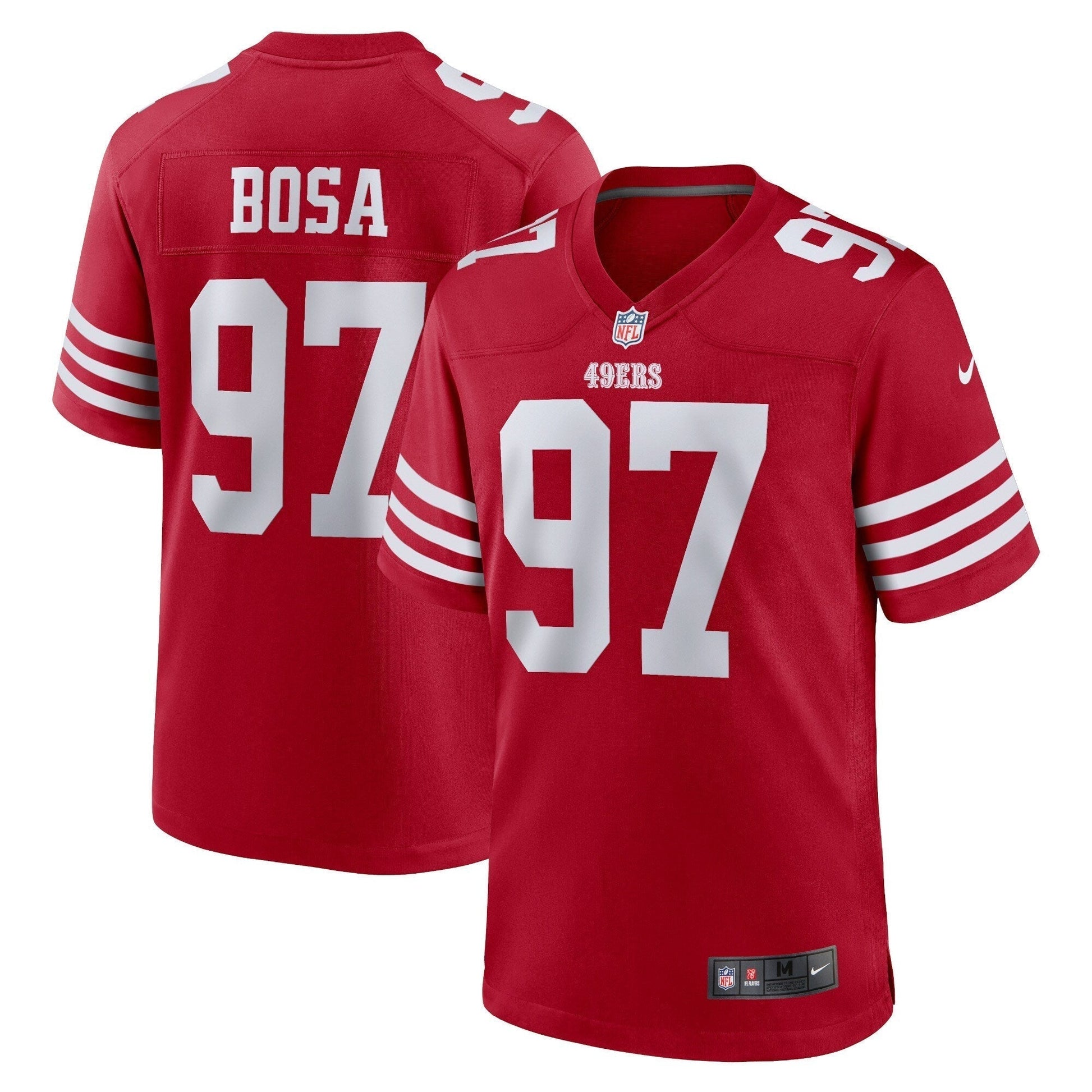 Nick Bosa San Francisco 49ers Team Game Jersey - Scarlet football jersey product view 1