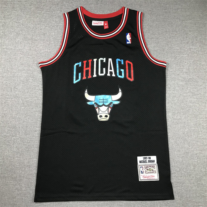 Bulls #23 multi-colored jersey basketball jersey product view 1