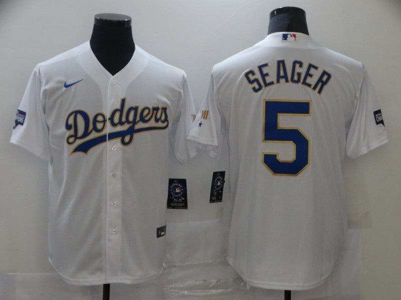 Men's Los Angeles Dodgers Corey Seager White Replica Baseball Jersey baseball jersey product view 1