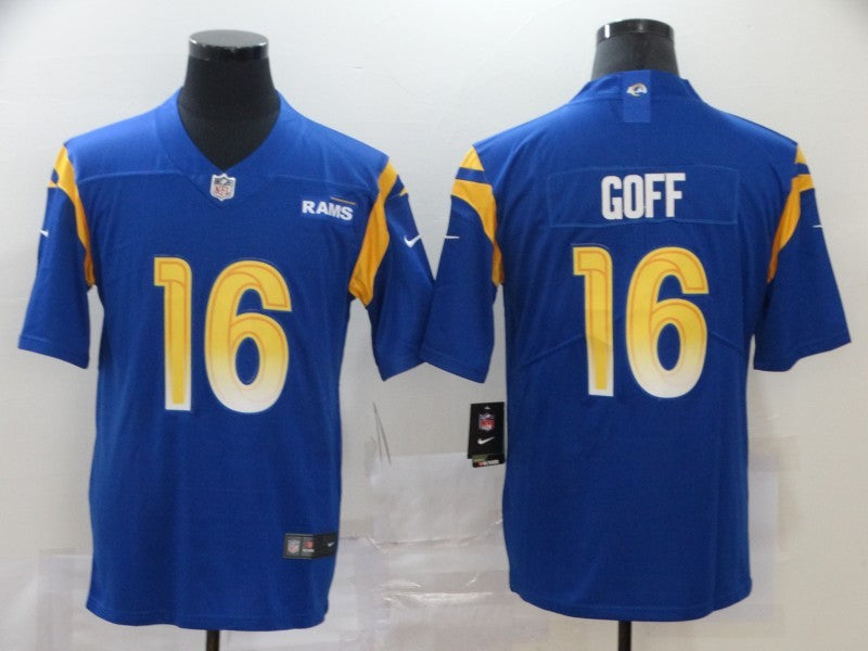 Men's Los Angeles Rams Jared Goff Blue Game Player Jersey football jersey product view 1