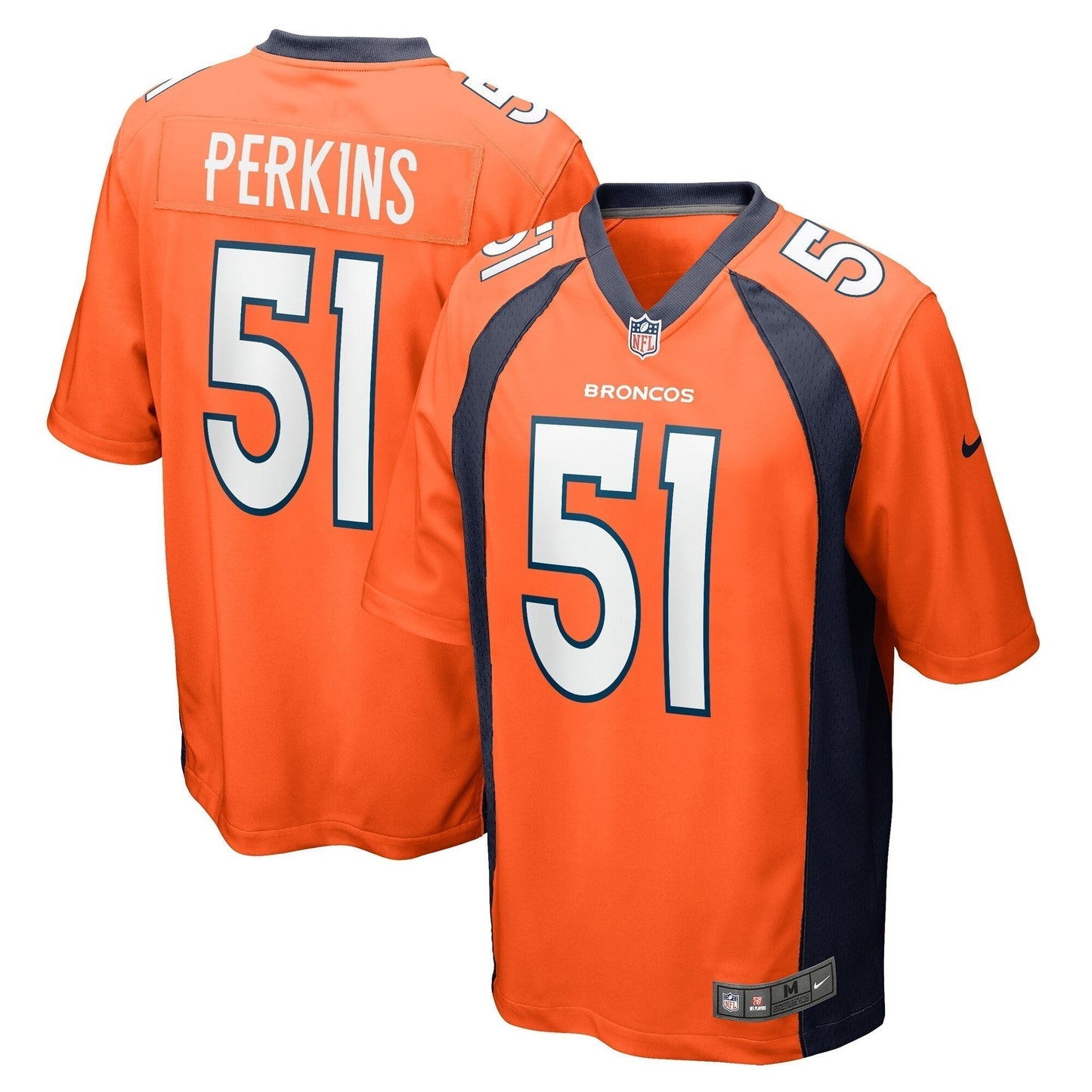 Ronnie Perkins Denver Broncos Game Jersey - Orange football jersey product view 1