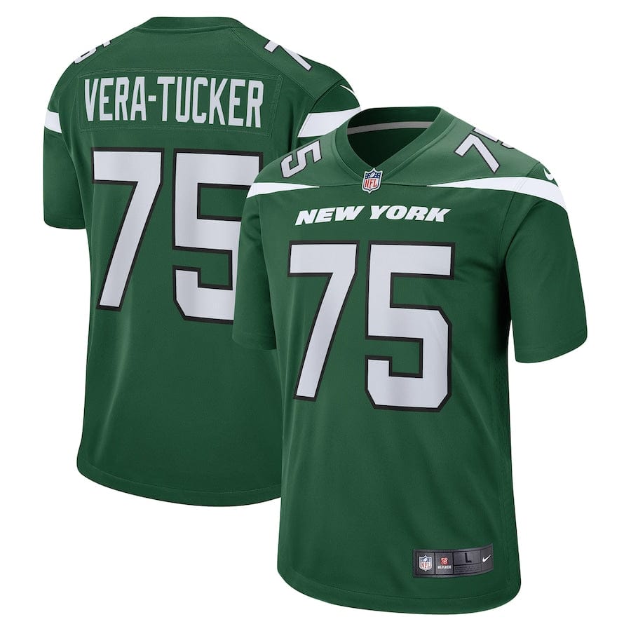 Alijah Vera-Tucker New York Jets Jersey football jersey product view 1