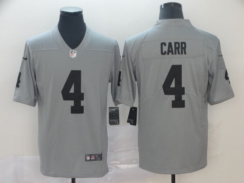 Men's Las Vegas Raiders Derek Carr #4 Gray Inverted Legend Jersey1 football jersey product view 1