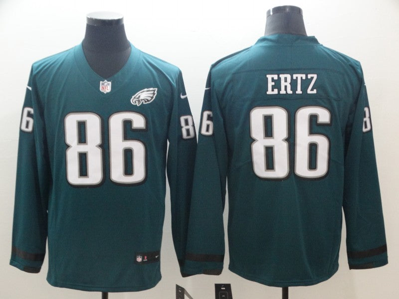 Men's Philadelphia Eagles Zach Ertz #86 Midnight Green Team Game Jersey1 football jersey product view 1