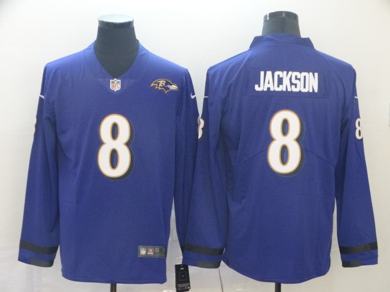 Men's Baltimore Ravens Lamar Jackson #8 Purple Player Game Jersey1 football jersey product view 1