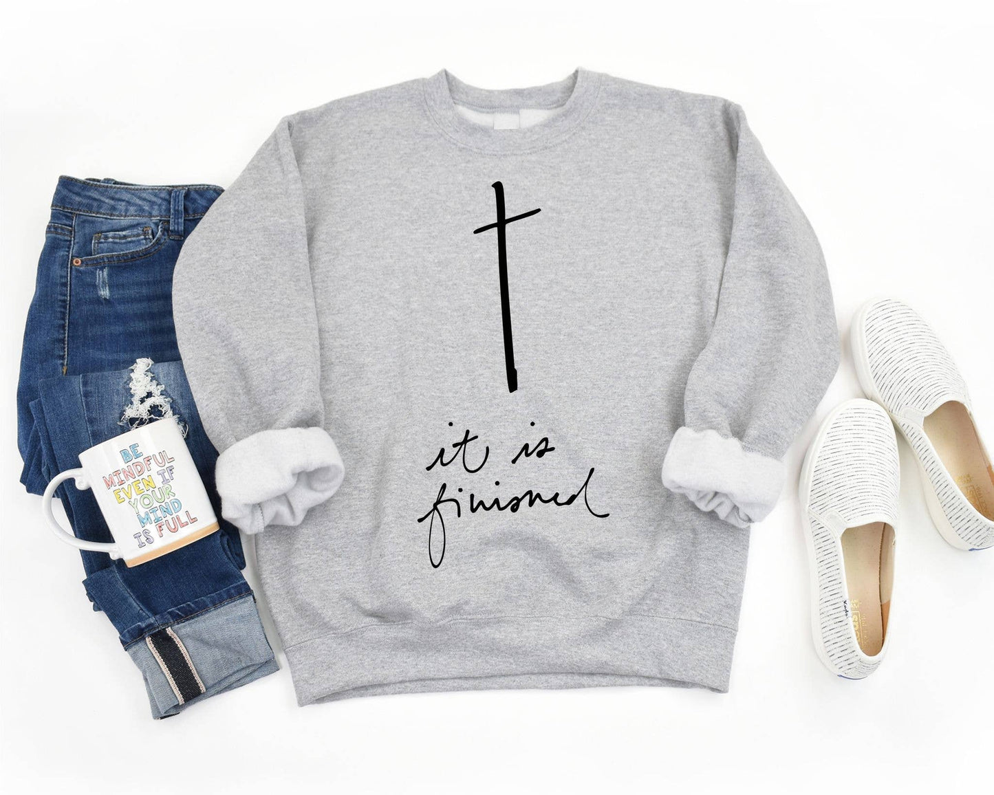It Is Finished Christian Graphic Sweatshirt Free Ship Unisex T-shirt, Sweatshirt, Hoodie, Long Sleeve Tee - T-Shirt, Sweatshirt, Hoodie