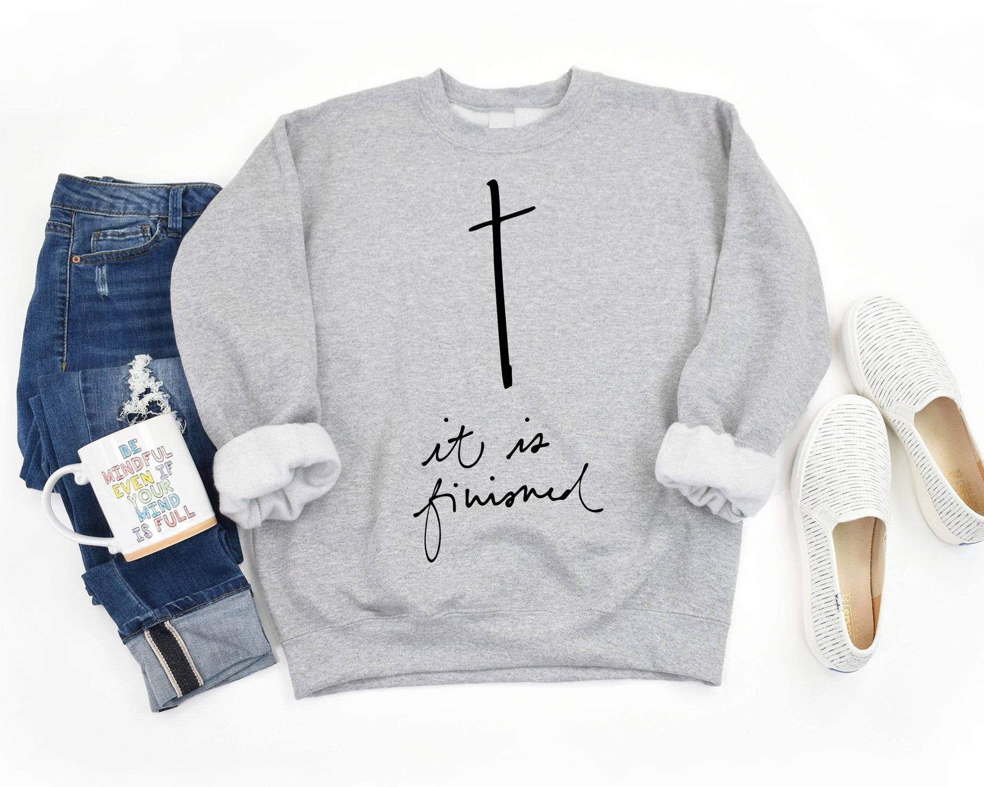 It Is Finished Christian Graphic Sweatshirt Free Ship Unisex T-shirt, Sweatshirt, Hoodie, Long Sleeve Tee - T-Shirt, Sweatshirt, Hoodie
