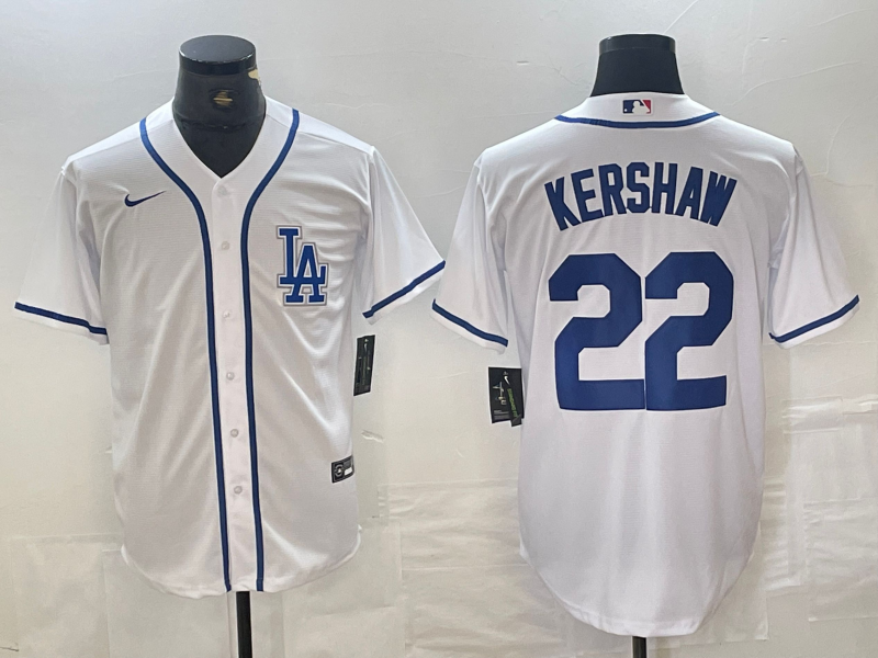 Men's Los Angeles Dodgers Clayton Kershaw White Limited Player Jersey baseball jersey product view 1
