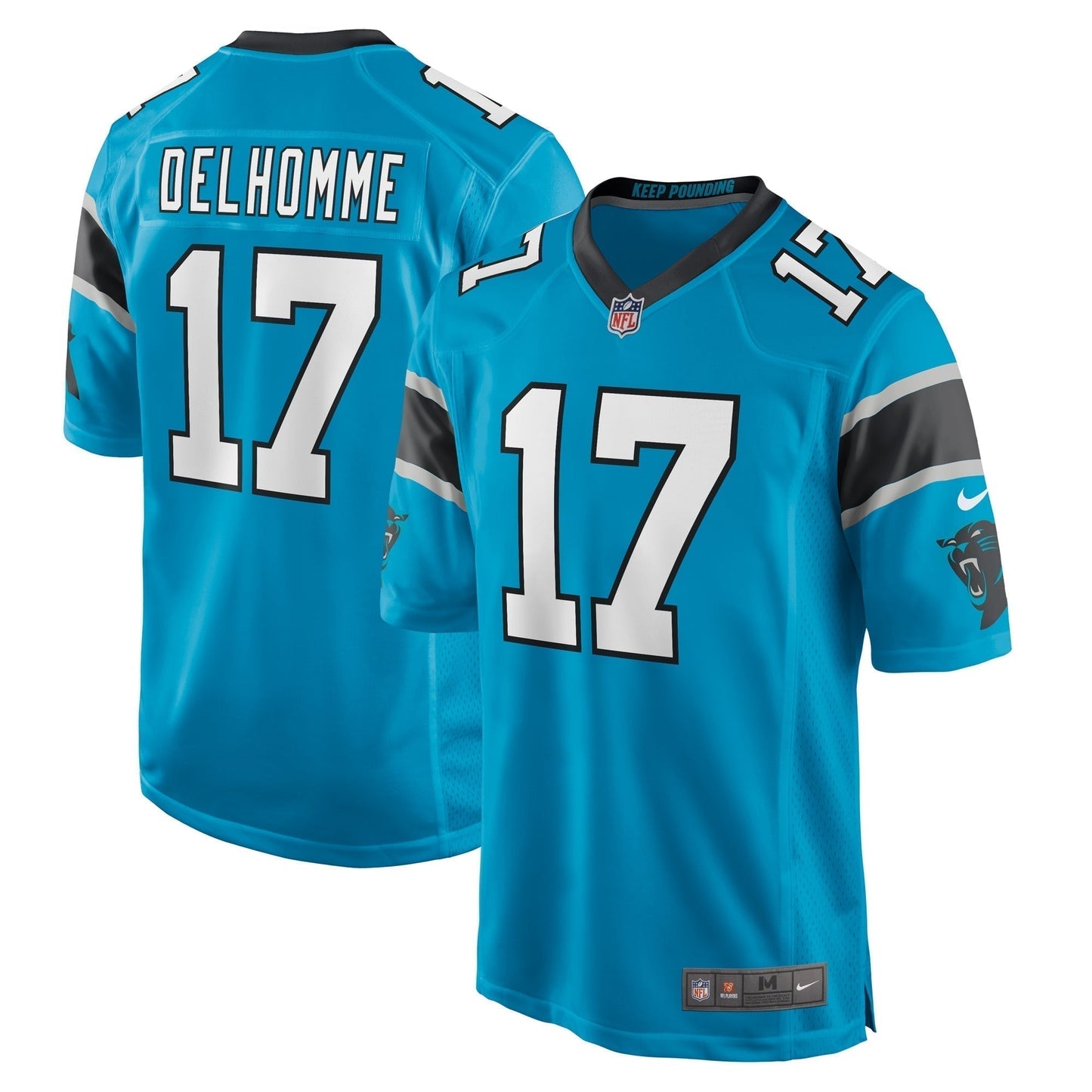 Jake Delhomme Carolina Panthers Retired Jersey - Blue football jersey product view 1