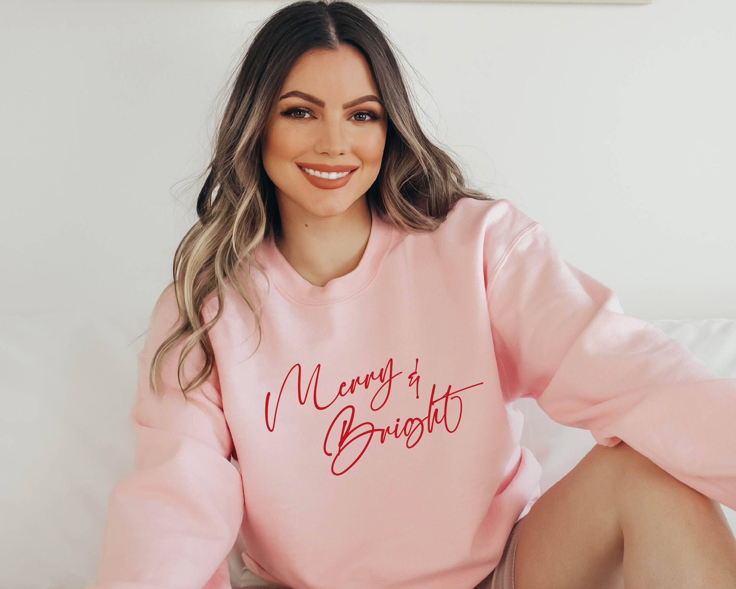 Merry and Bright Christmas Sweatshirt, Christmas Sweatshirt Unisex T-shirt, Sweatshirt, Hoodie, Long Sleeve Tee - T-Shirt, Sweatshirt, Hoodie