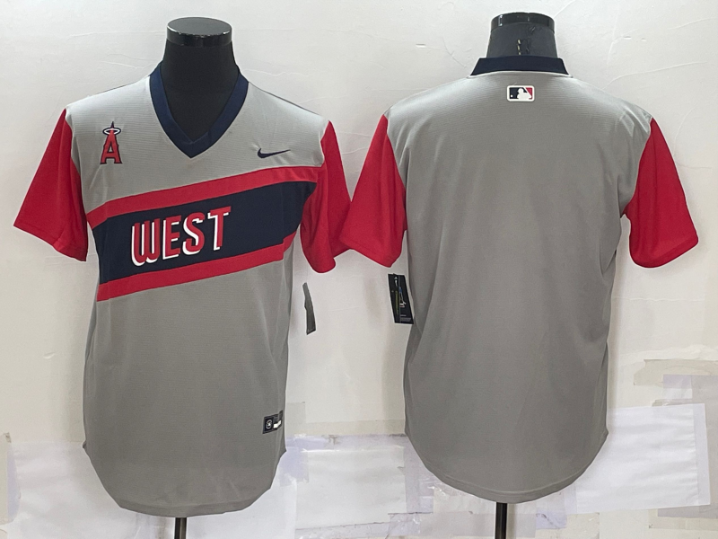 Men's Los Angeles Angels Gray Replica Blank Jersey baseball jersey product view 1