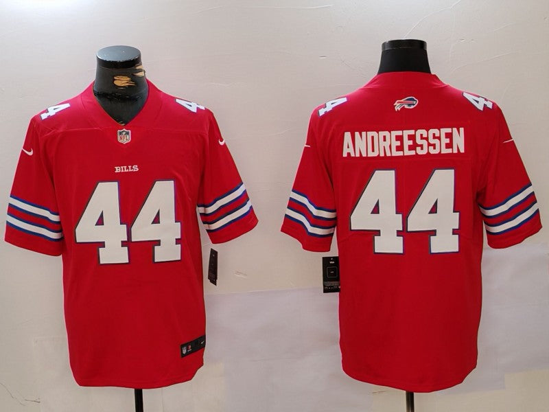 Men's Buffalo Bills Joe Andreessen #44 Red Game Jersey1 football jersey product view 1