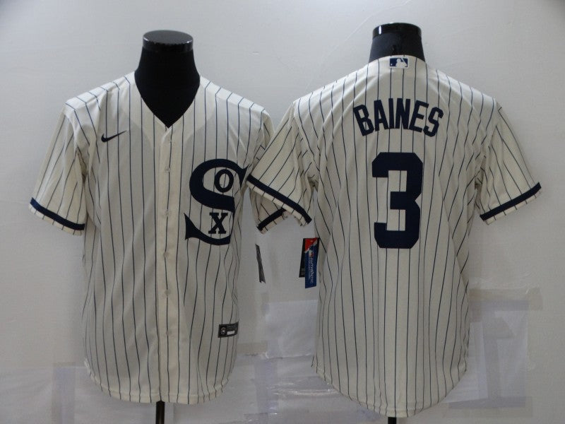 Men's Chicago White Sox Harold Baines Beige Replica Baseball Jersey baseball jersey product view 1