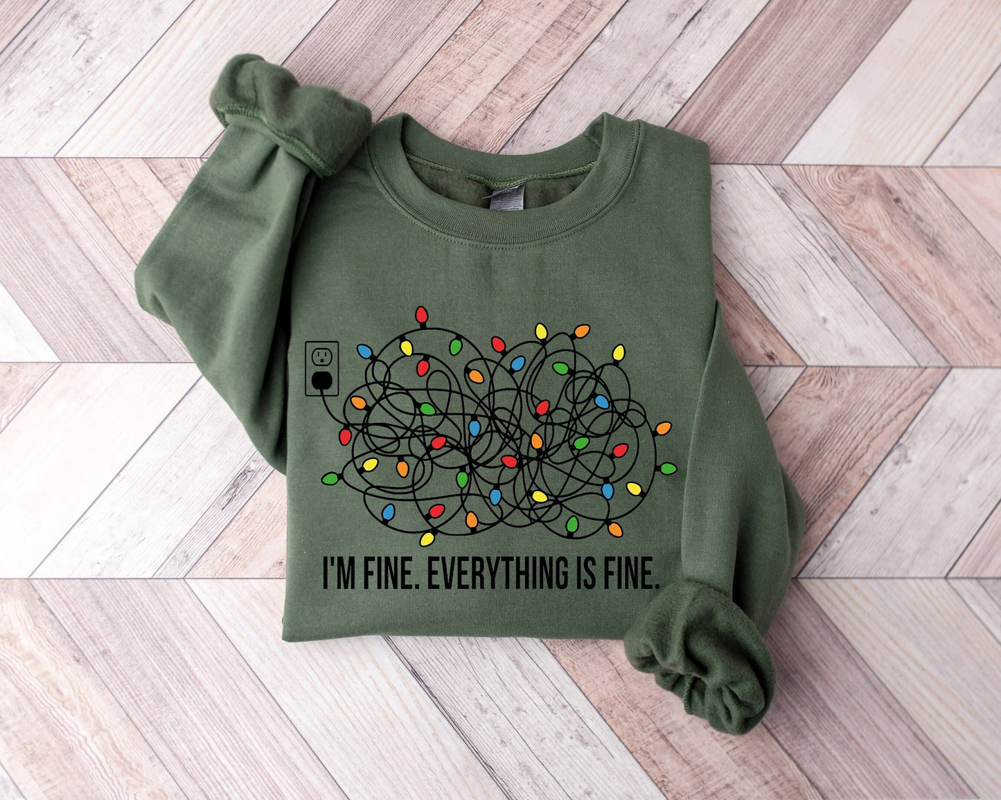 I'm Fine Everything Is Fine Christmas Sweatshirt For Unisex T-shirt, Sweatshirt, Hoodie, Long Sleeve Tee - T-Shirt, Sweatshirt, Hoodie