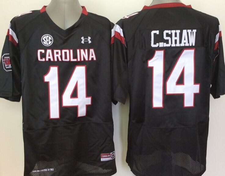 Men's South Carolina Gamecock Connor Shaw #14 Black Player Game Jersey sports jersey product view 1