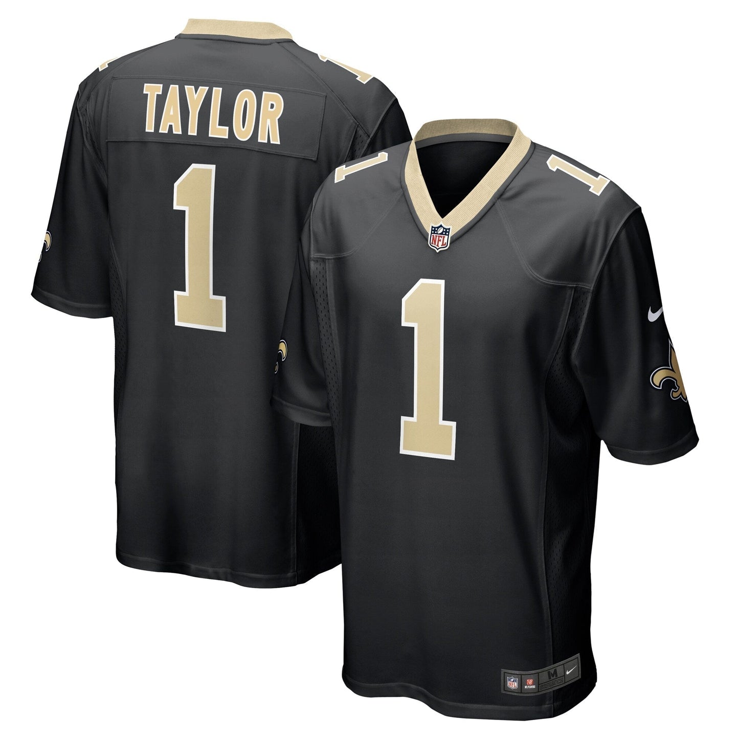 Alontae Taylor New Orleans Saints Team Game Jersey - Black football jersey product view 1