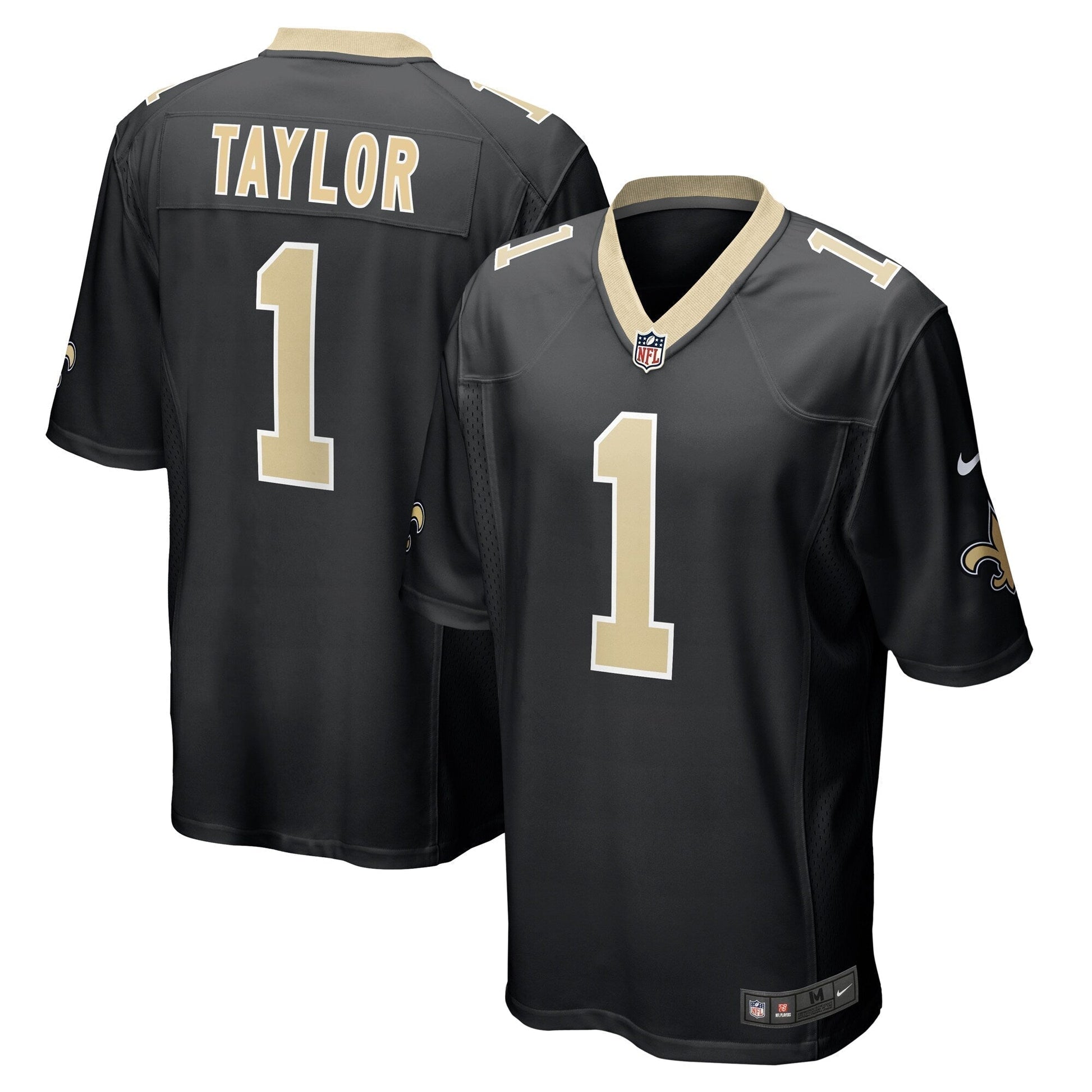 Alontae Taylor New Orleans Saints Team Game Jersey - Black football jersey product view 1