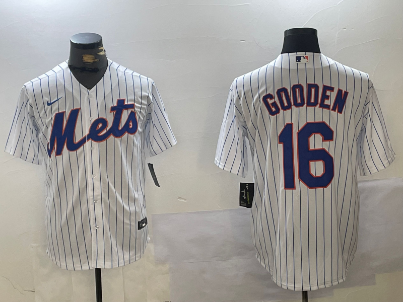 Men's New York Mets Dwight Gooden #16 White Home Replica Player Jersey baseball jersey product view 1