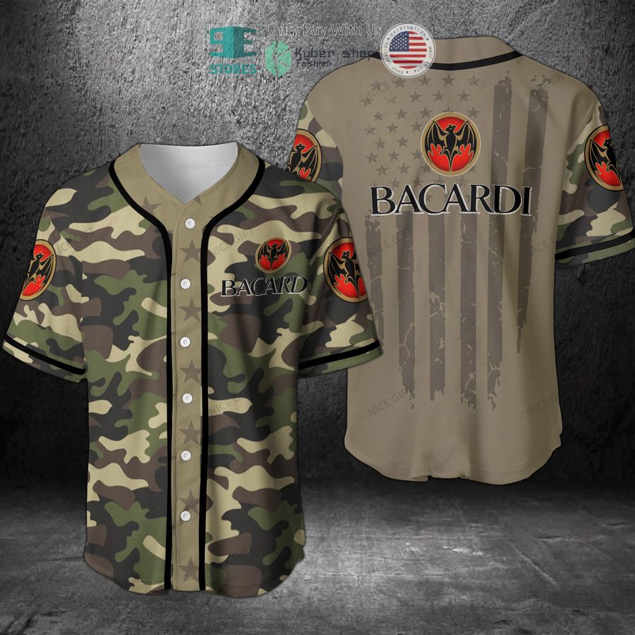 BEST Bacardi United States Flag green camo Baseball Jersey Unisex T-shirt, Sweatshirt, Hoodie, Long Sleeve Tee - T-Shirt, Sweatshirt, Hoodie