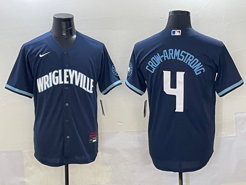 Men's Chicago Cubs Pete Crow-Armstrong Navy City Connect Limited Player Jersey baseball jersey product view 1