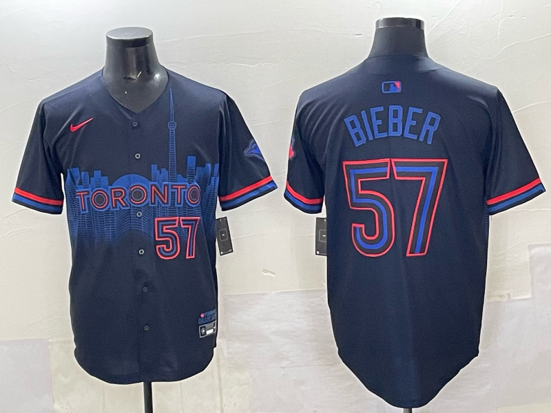 Men's Toronto Blue Jays Trevor Bieber Black 2024 City Connect Limited Player Jersey baseball jersey product view 1