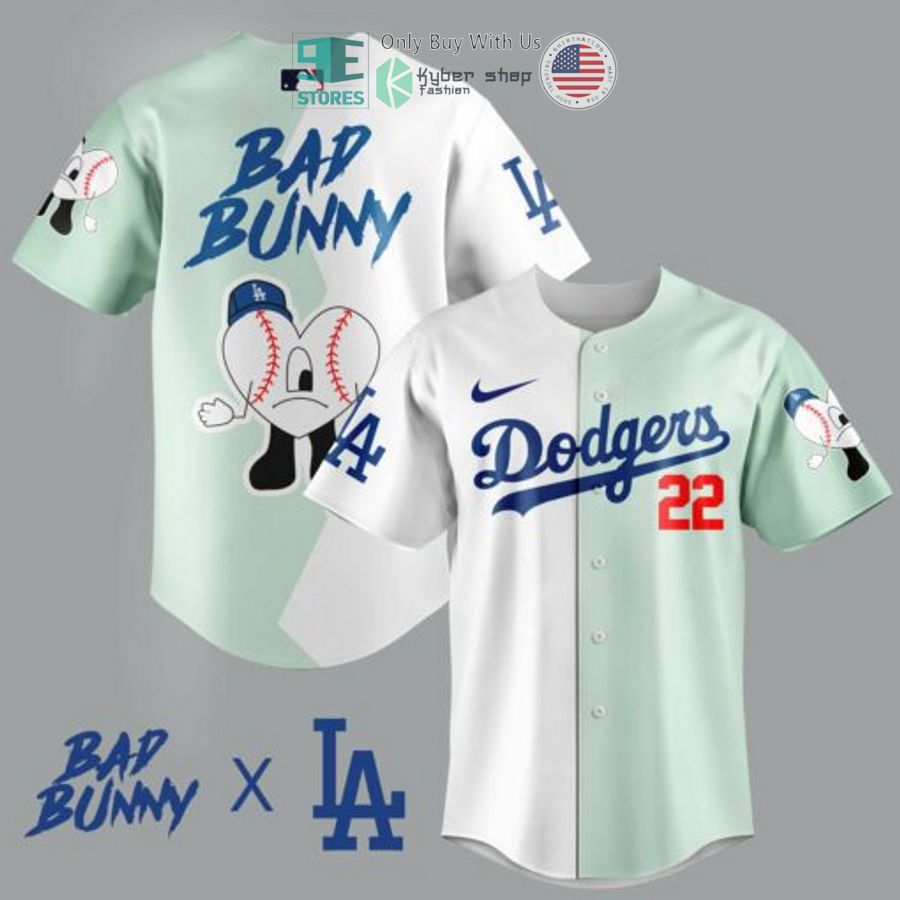 BEST Bad Bunny Los Angeles Dodgers Baseball Jersey Unisex T-shirt, Sweatshirt, Hoodie, Long Sleeve Tee - T-Shirt, Sweatshirt, Hoodie