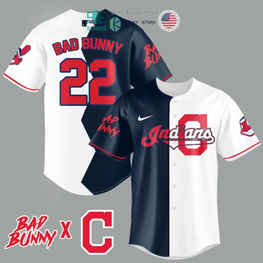 BEST Bad Bunny and Cleveland Guardians Baseball Jersey Unisex T-shirt, Sweatshirt, Hoodie, Long Sleeve Tee - T-Shirt, Sweatshirt, Hoodie