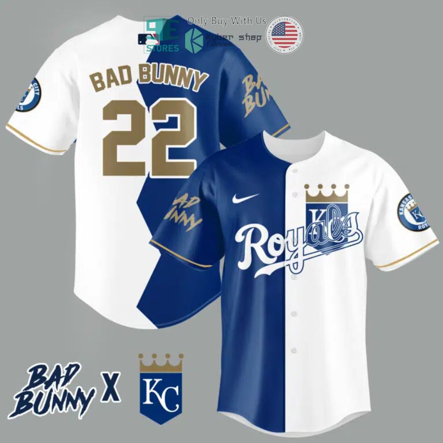 BEST Bad Bunny and Kansas City Royals Baseball Jersey Unisex T-shirt, Sweatshirt, Hoodie, Long Sleeve Tee - T-Shirt, Sweatshirt, Hoodie