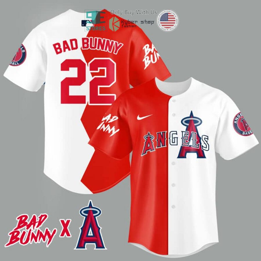 BEST Bad Bunny and Los Angeles Angels Baseball Jersey Unisex T-shirt, Sweatshirt, Hoodie, Long Sleeve Tee - T-Shirt, Sweatshirt, Hoodie