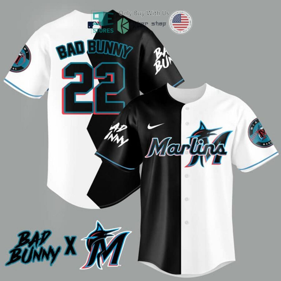 BEST Bad Bunny and Miami Marlins Baseball Jersey Unisex T-shirt, Sweatshirt, Hoodie, Long Sleeve Tee - T-Shirt, Sweatshirt, Hoodie