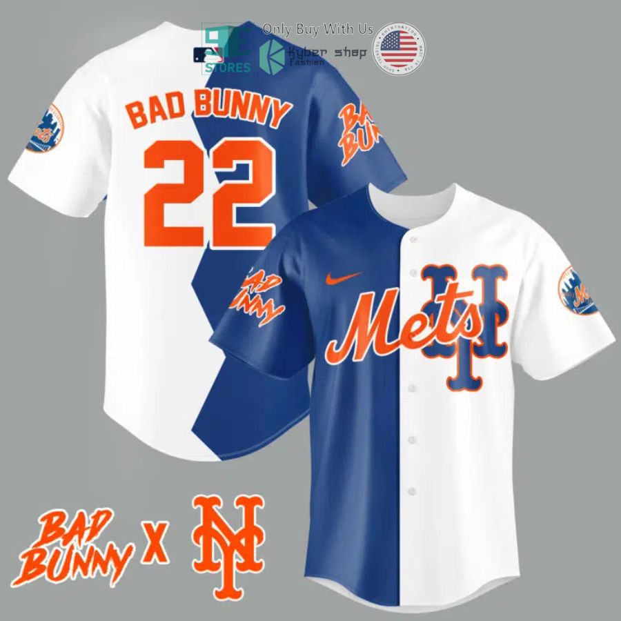 BEST Bad Bunny and New York Mets Baseball Jersey Unisex T-shirt, Sweatshirt, Hoodie, Long Sleeve Tee - T-Shirt, Sweatshirt, Hoodie