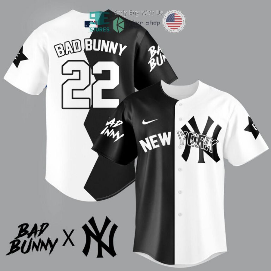 BEST Bad Bunny and New York Yankees Baseball Jersey Unisex T-shirt, Sweatshirt, Hoodie, Long Sleeve Tee - T-Shirt, Sweatshirt, Hoodie