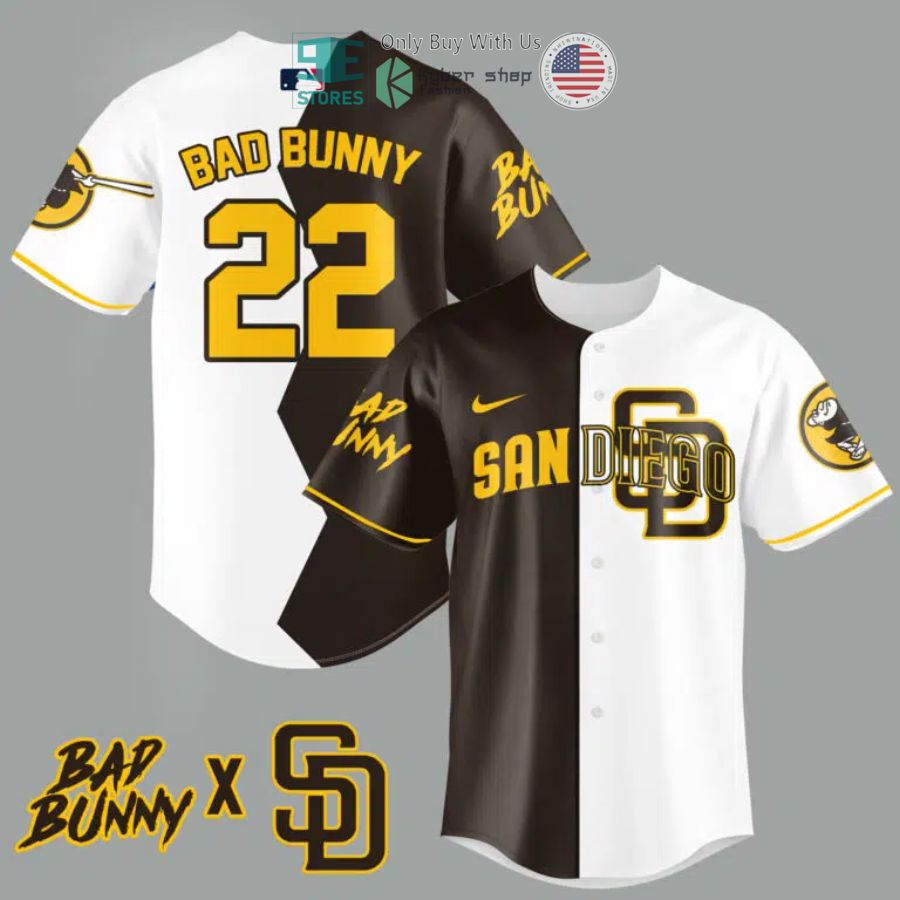 BEST Bad Bunny and San Diego Padres Baseball Jersey Unisex T-shirt, Sweatshirt, Hoodie, Long Sleeve Tee - T-Shirt, Sweatshirt, Hoodie
