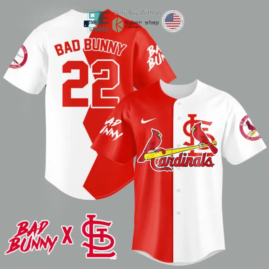 BEST Bad Bunny and St. Louis Cardinals Baseball Jersey Unisex T-shirt, Sweatshirt, Hoodie, Long Sleeve Tee - T-Shirt, Sweatshirt, Hoodie