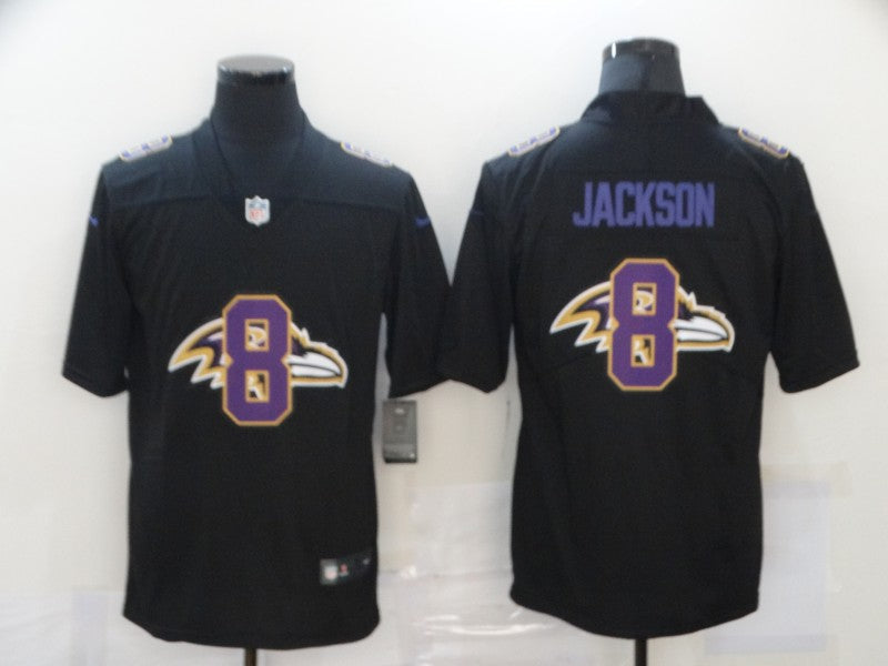 Men's Baltimore Ravens #8 Lamar Jackson Black Authentic Game Jersey1 football jersey product view 1